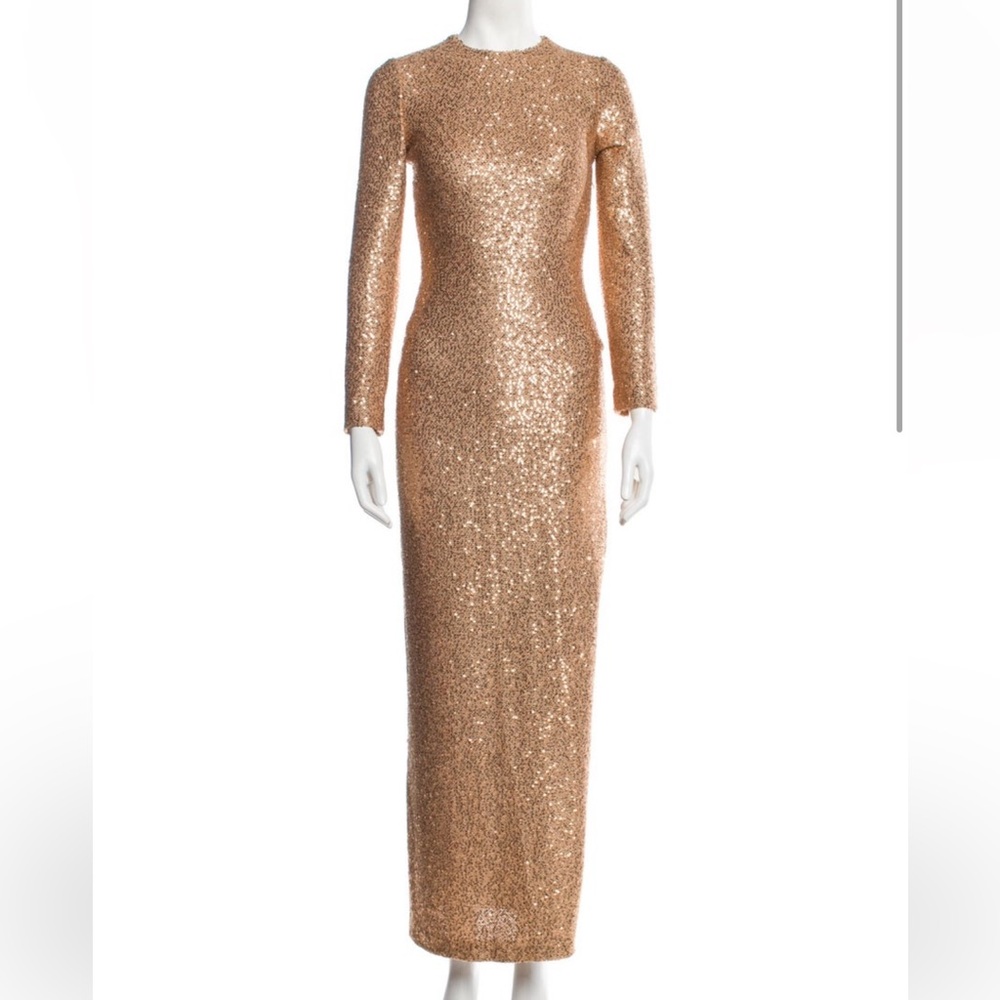 St. John Gold Sequin Gown